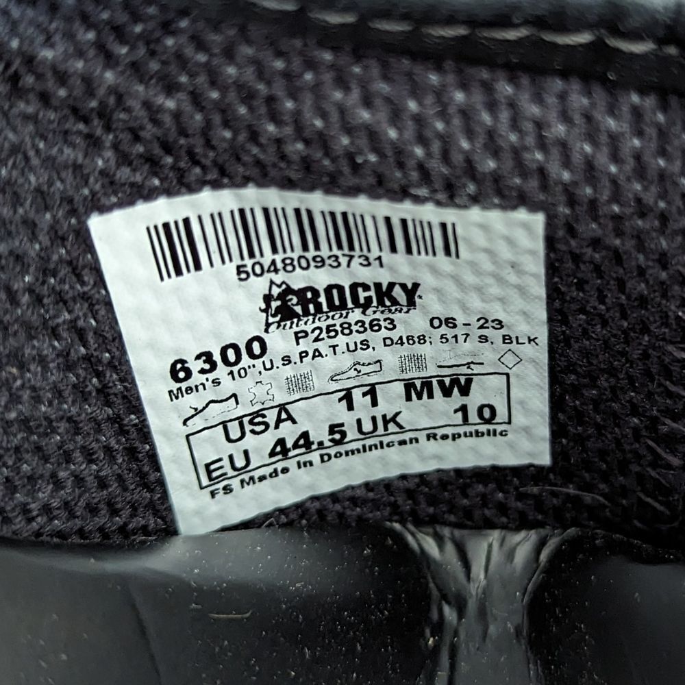 Rocky Warden Pull-On Wellington Black Work Western Boots Mens Size 11 MW - Picture 8 of 9